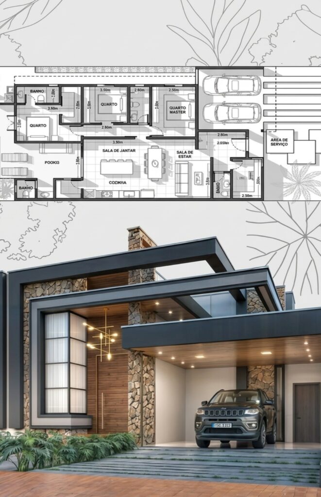 Projeto arquitetonico pra detalhes em eps em casa de 2 andares